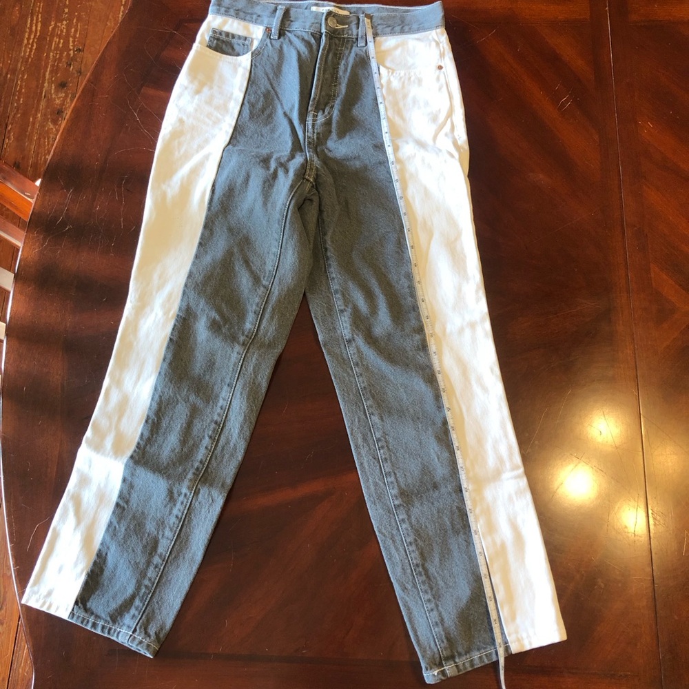 PacSun Color Block High Rise Straight Leg Jeans